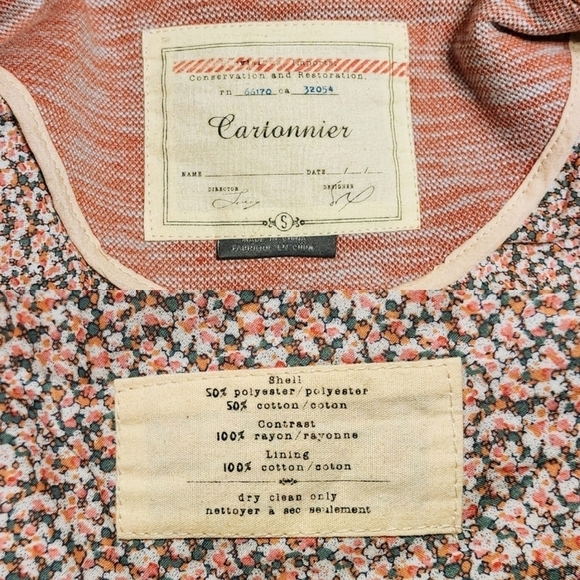 Cartonnier Anthro Space Dye Knit Blazer Jacket Red Small - Picture 10 of 12